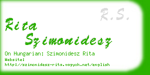 rita szimonidesz business card